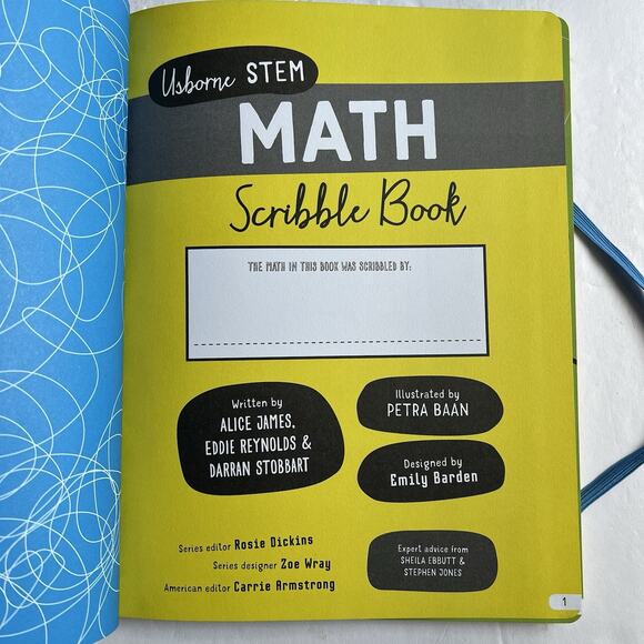 Usborne STEM Math Scribble Book By Alice James Eddie Reynolds Darran Stobbart - Picture 2 of 10